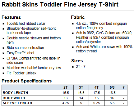 rabbit skins toddler fine jersey t - shirt