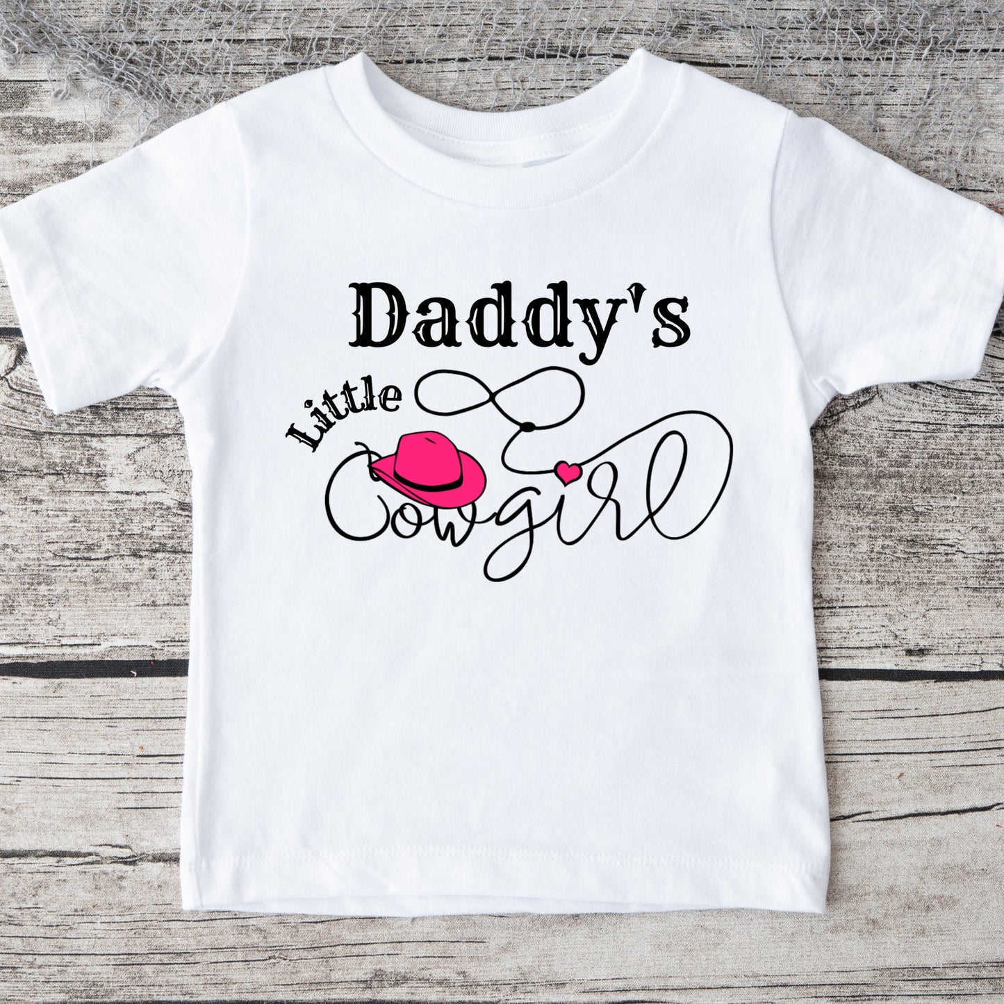 Daddys Little Cowgirl Lettering Baby Onesie® Kids Tshirt Baby Bodysuit Custom