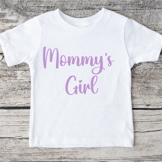 Mommys Girl Lavender Lettering Baby Onesie® Kids Tshirt Baby Bodysuit Custom