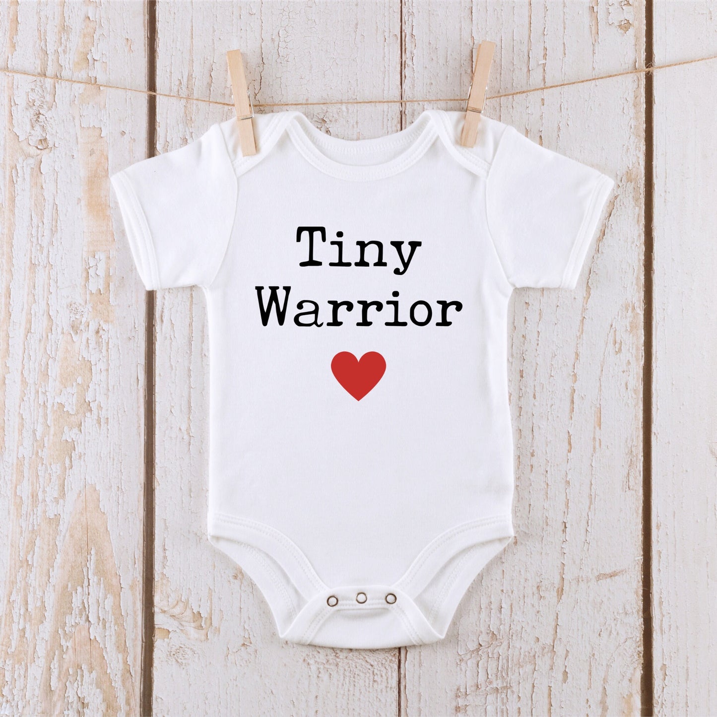 Tiny Warrior Heart Onesie® Kids Tshirt Baby Bodysuit Custom