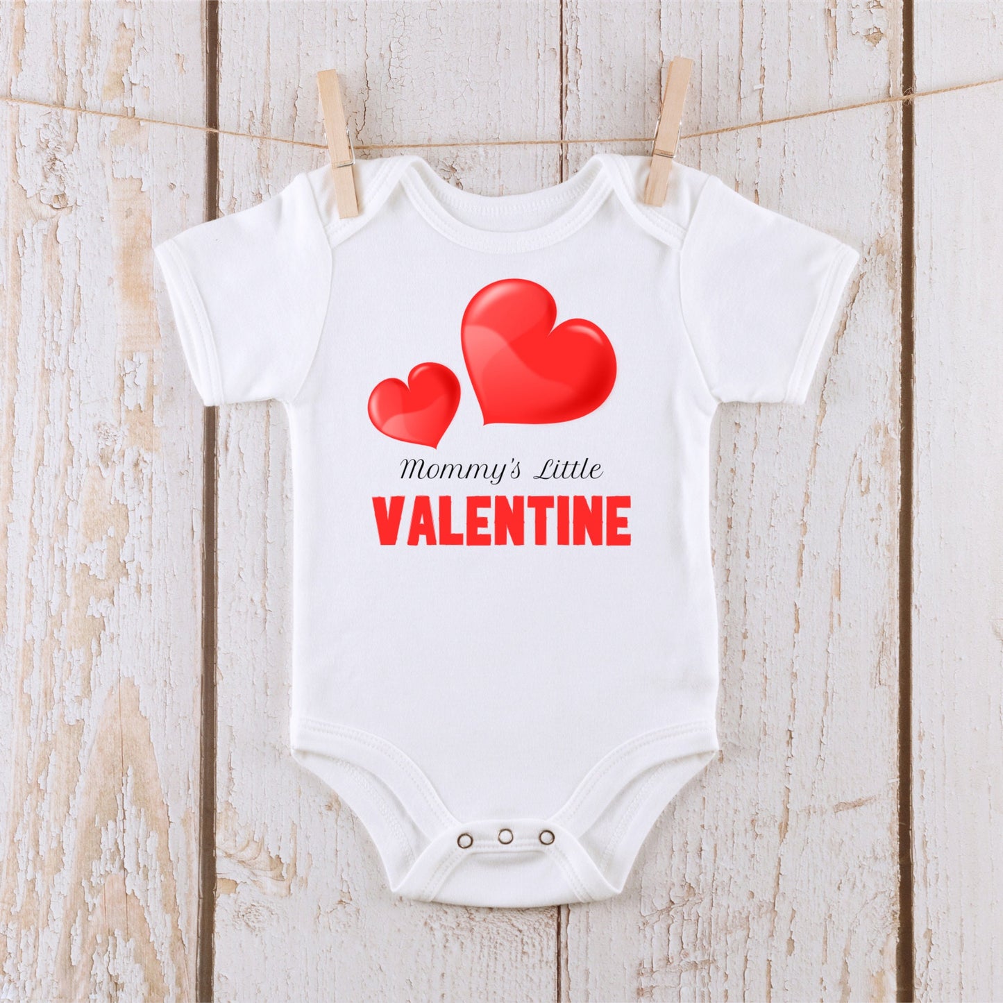 Mommys Valentine Hearts Baby Onesie® Kids Tshirt Baby Bodysuit Custom