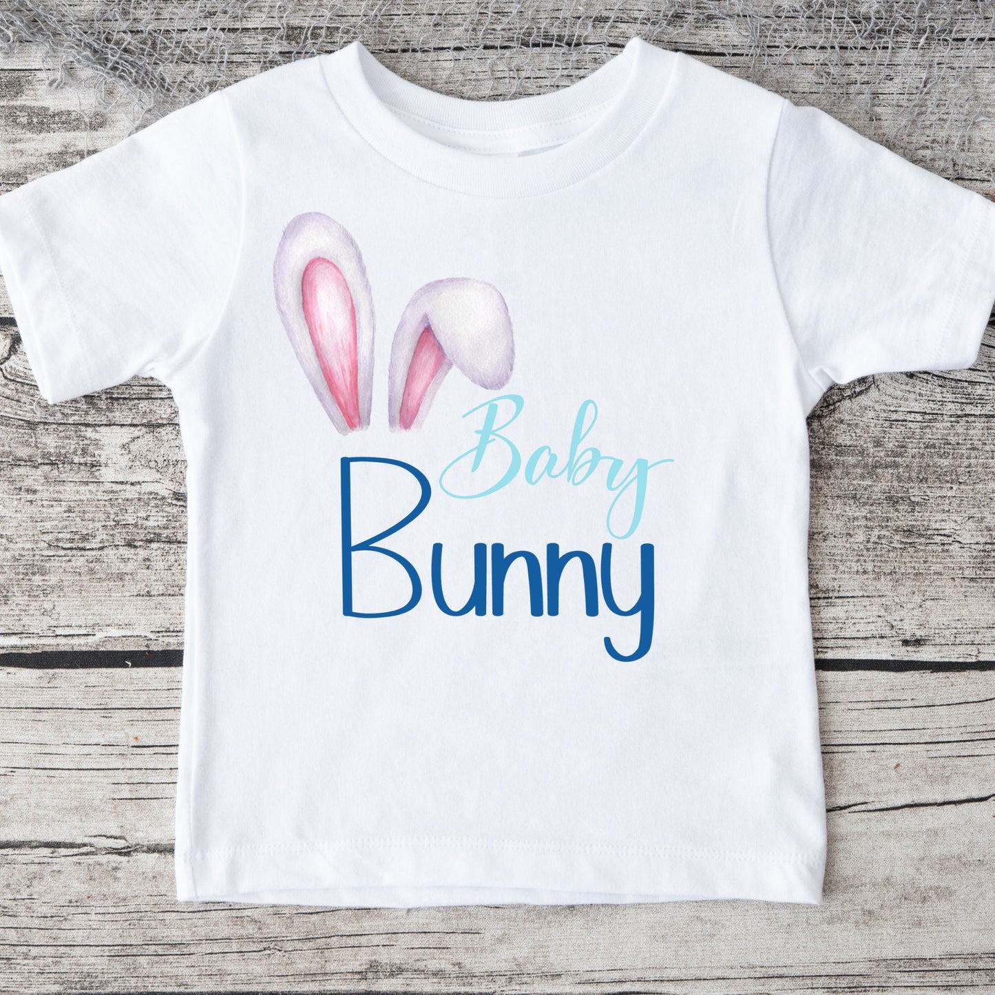 Baby Bunny Easter Ears Blue Onesie® | Easter Kids Tshirt Custom Baby Bodysuit | Easter Onesie