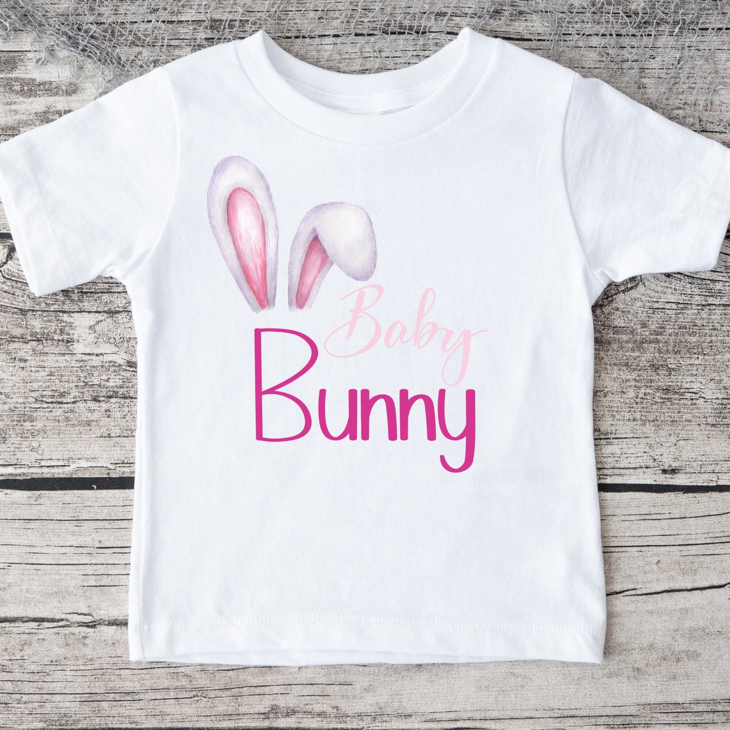 Baby Bunny Easter Ears Pink Onesie® | Easter Kids Tshirt | Custom Baby Bodysuit | Easter Onesie