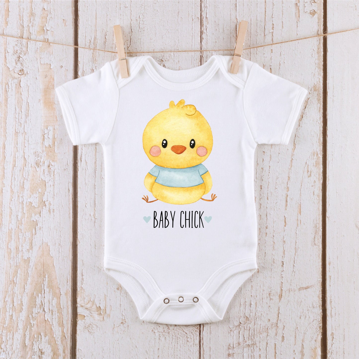 Baby Chick Easter Ears Blue Onesie® | Custom Kids Tshirt | Custom Baby Bodysuit | Easter Onesie