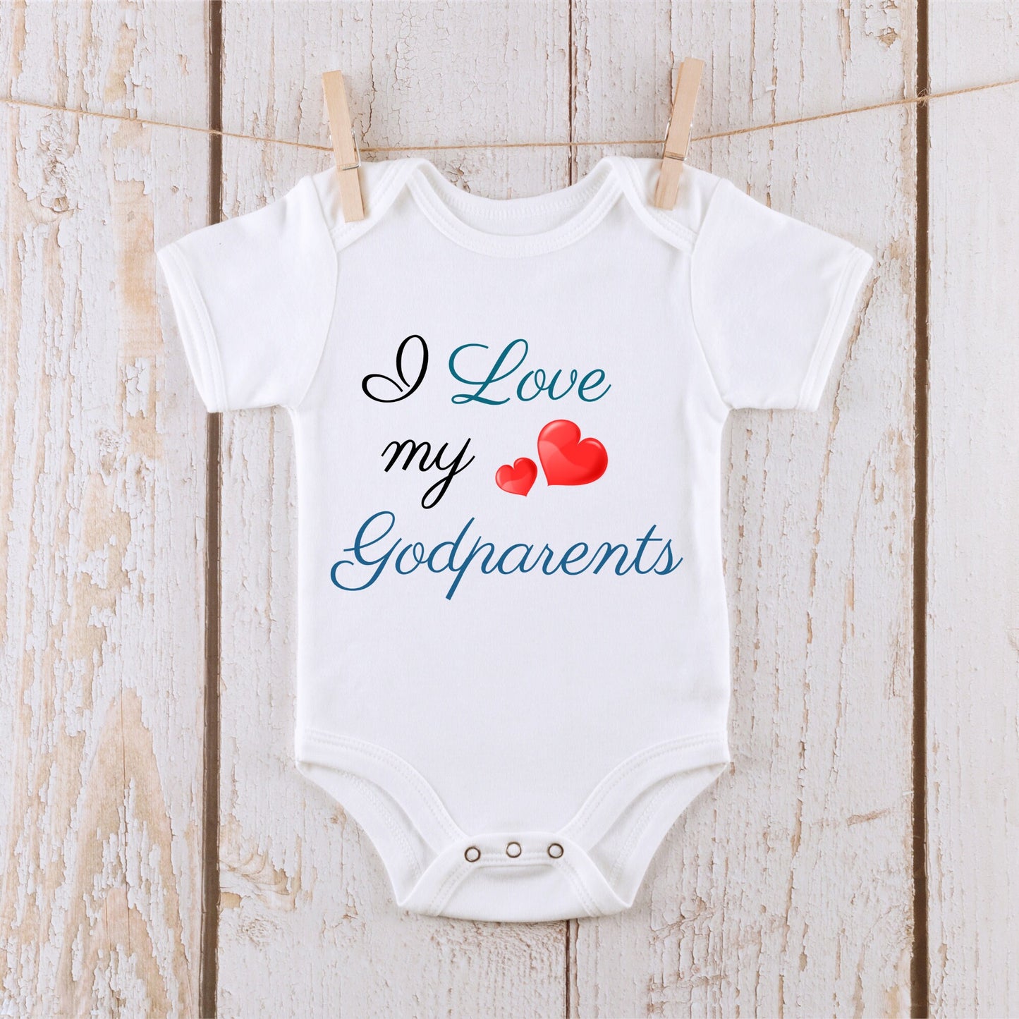 I Love my Godparents | Announcement Baby Onesie® | Kids Tshirt | Custom  Baby Bodysuit | Religious Onesie