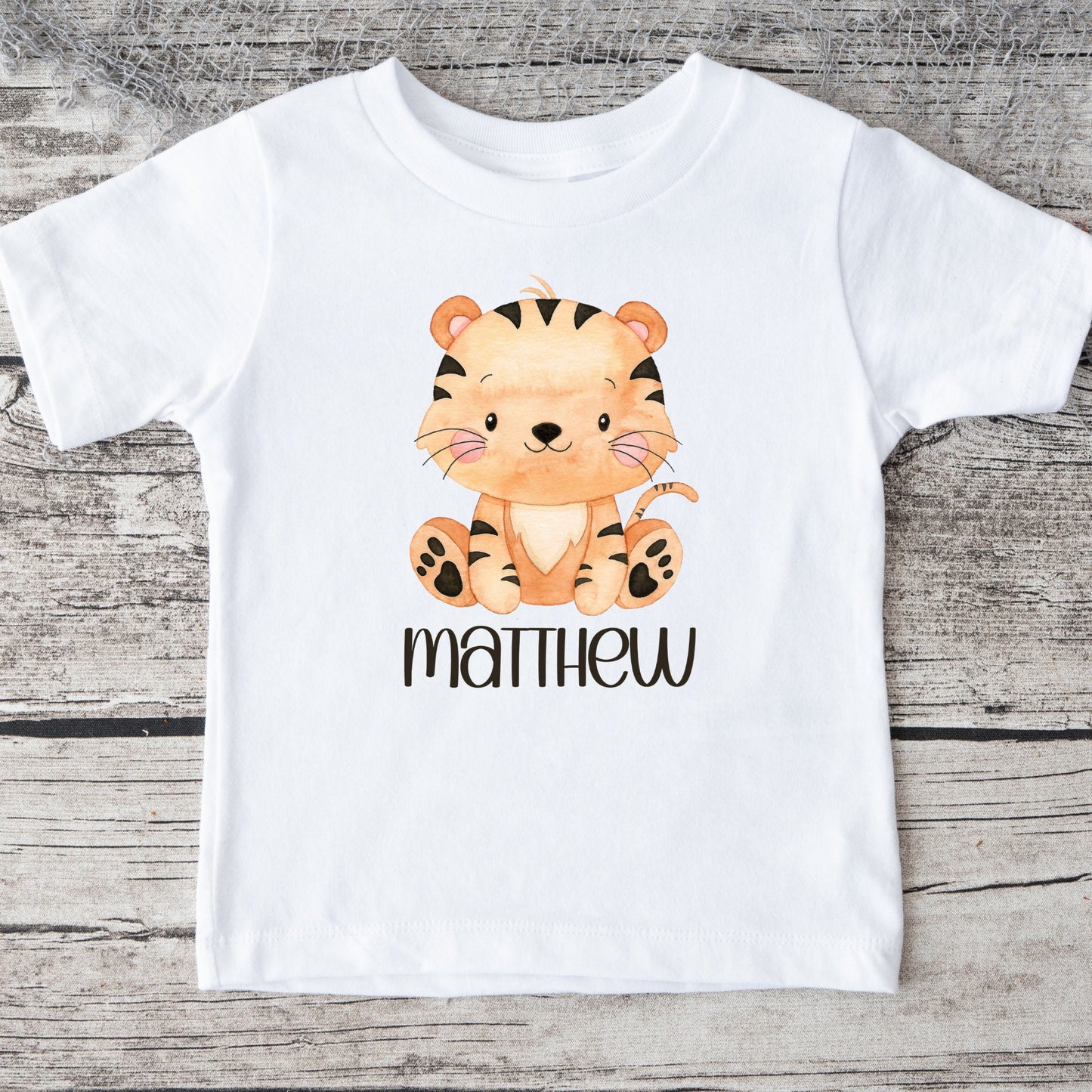 Baby Tiger | Personalized Name Baby Onesie® | Name Letter T-Shirt | Custom Baby Bodysuit | Custom Baby Onesie® | Baby Animal