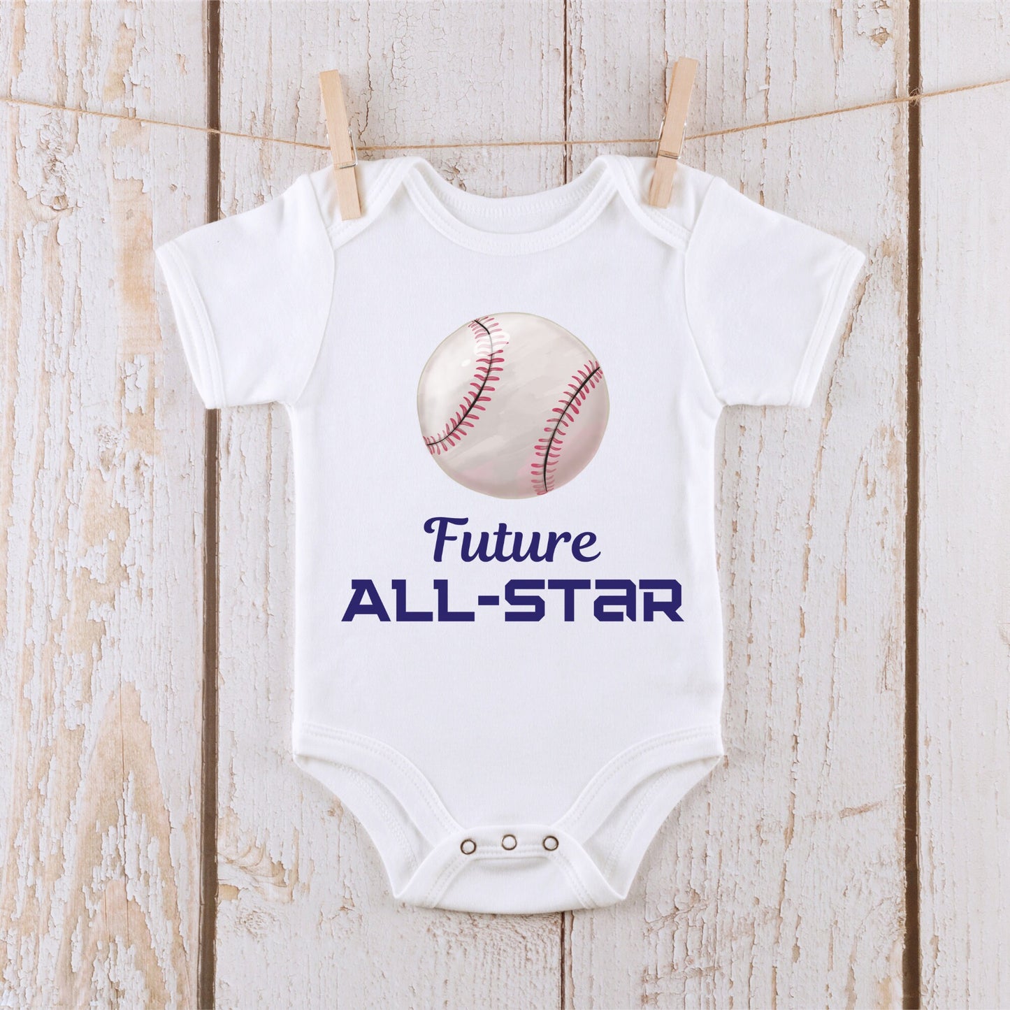 Future All Star Baseball Baby Onesie® Kids Tshirt Baby Bodysuit Custom