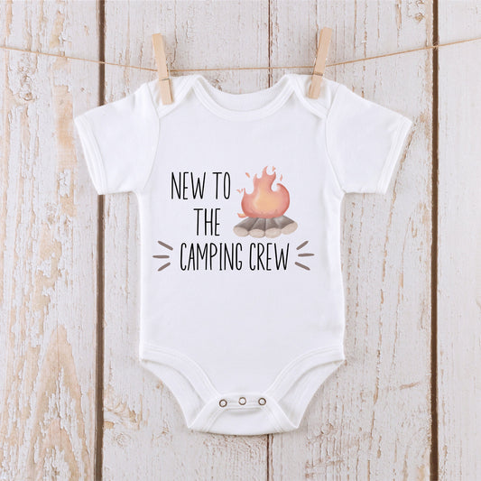 New to the Camping Crew Baby Onesie® Kids Tshirt Baby Bodysuit Custom