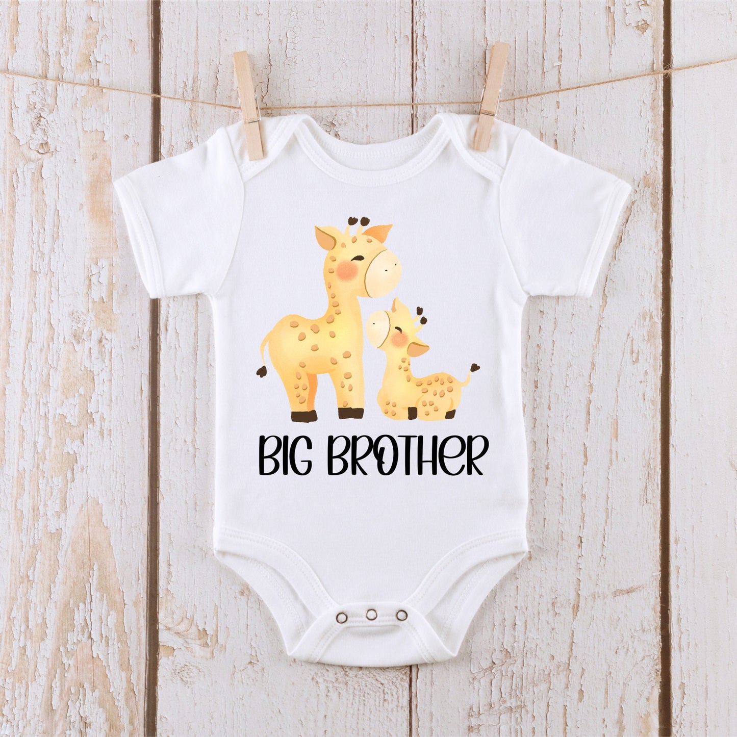 Big Brother Giraffes Baby Onesie® Kids Tshirt Baby Bodysuit Custom