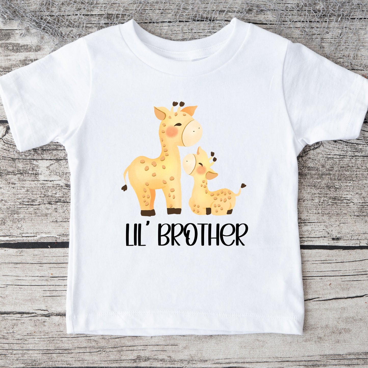 Lil Brother Giraffes Baby Onesie® Kids Tshirt Baby Bodysuit Custom