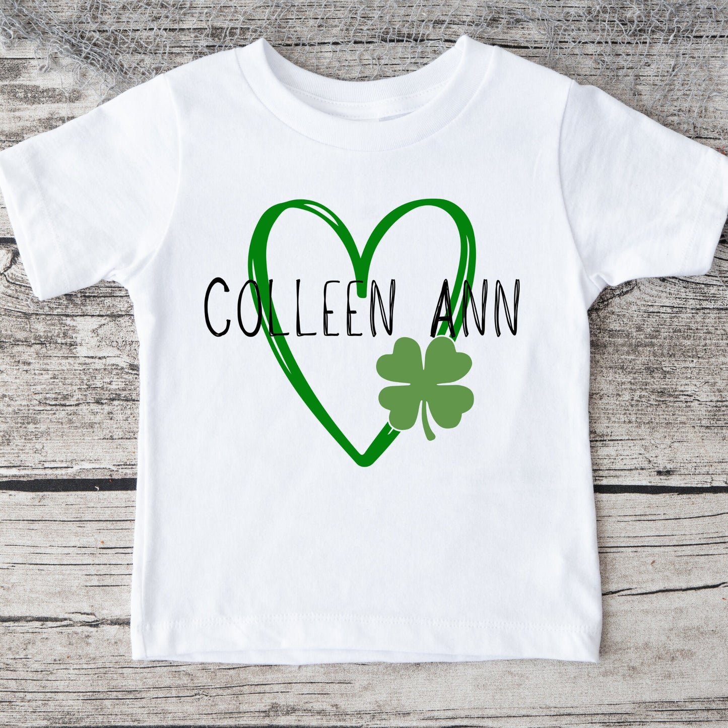 St Patricks Day Heart Personalized Name Baby Onesie® Kids Tshirt Baby Bodysuit Custom