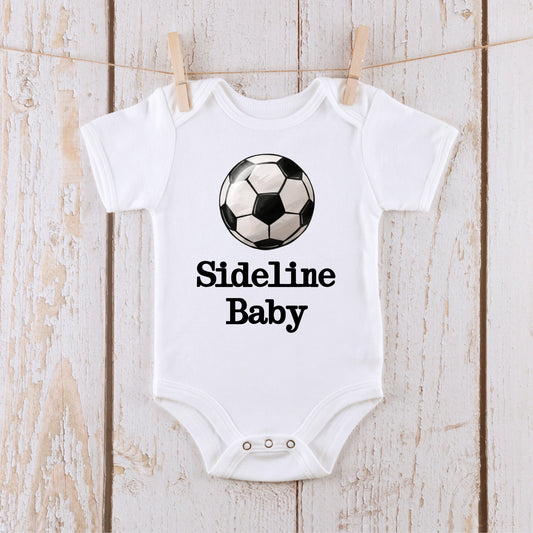 Sideline Baby Soccer Baby Onesie| Custom Kids Tshirt | Sports Onesie