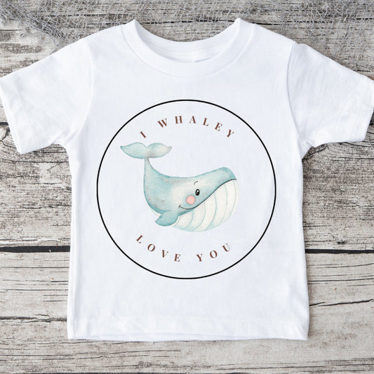 I Whaley Love You Blue Baby Onesie | Custom Kids Tshirt | Blue Whale Onesie