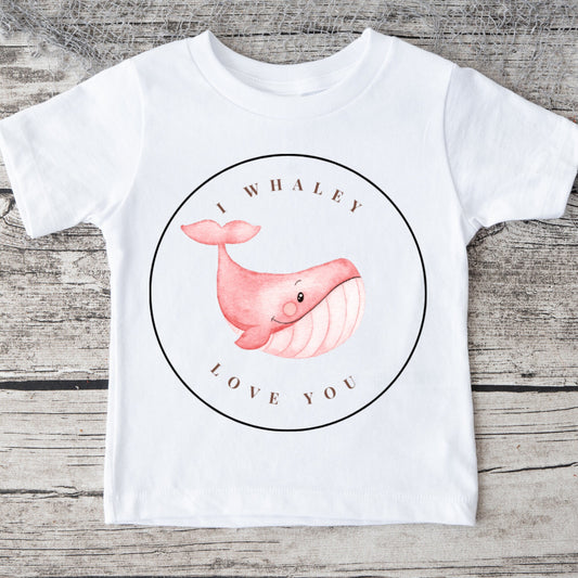 I Whaley Love You Pink Baby Onesie® | Custom Kids Tshirt | Baby Bodysuit | Whale Tee