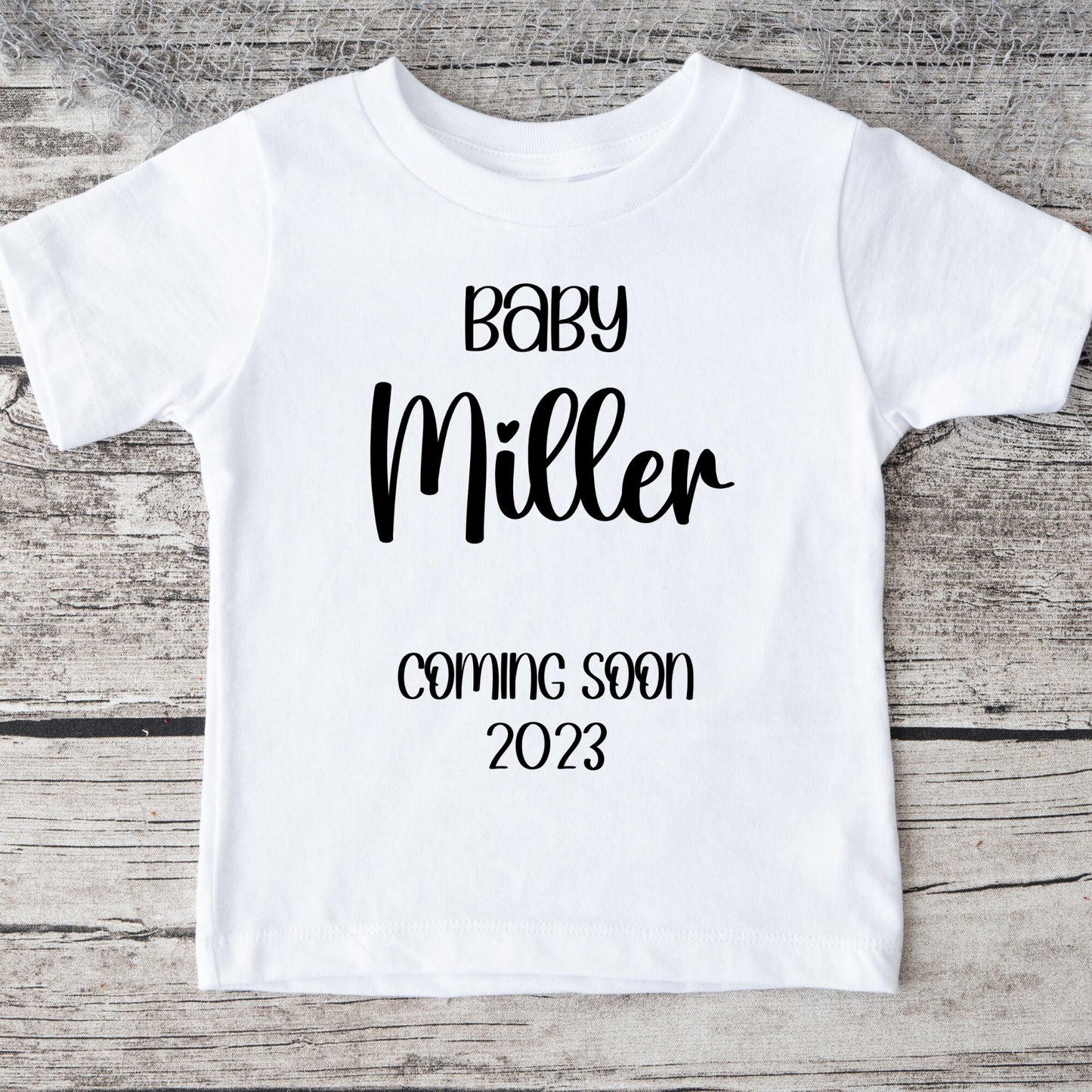 Baby Coming - Personalized Name Year - Baby Onesie® - Kids Tshirt - Baby Bodysuit - Reveal