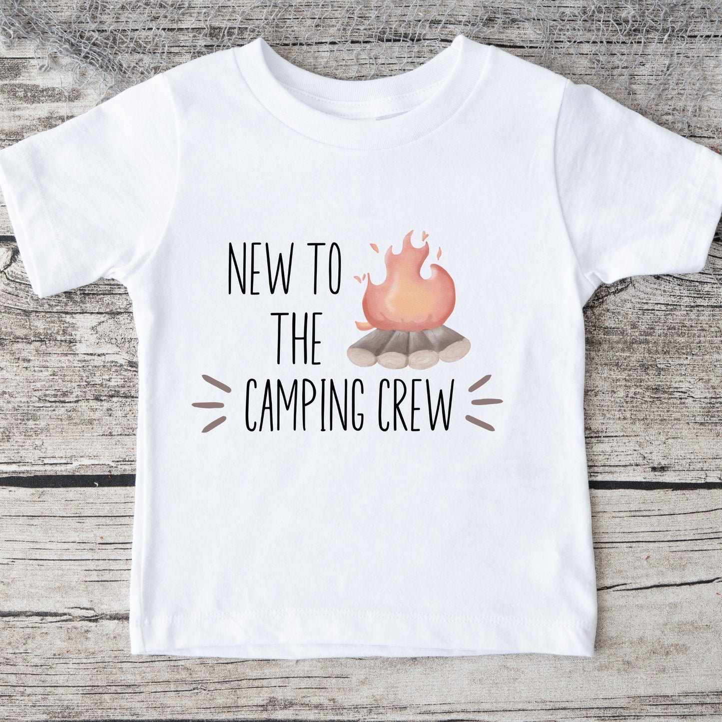 New to the Camping Crew Baby Onesie® Kids Tshirt Baby Bodysuit Custom