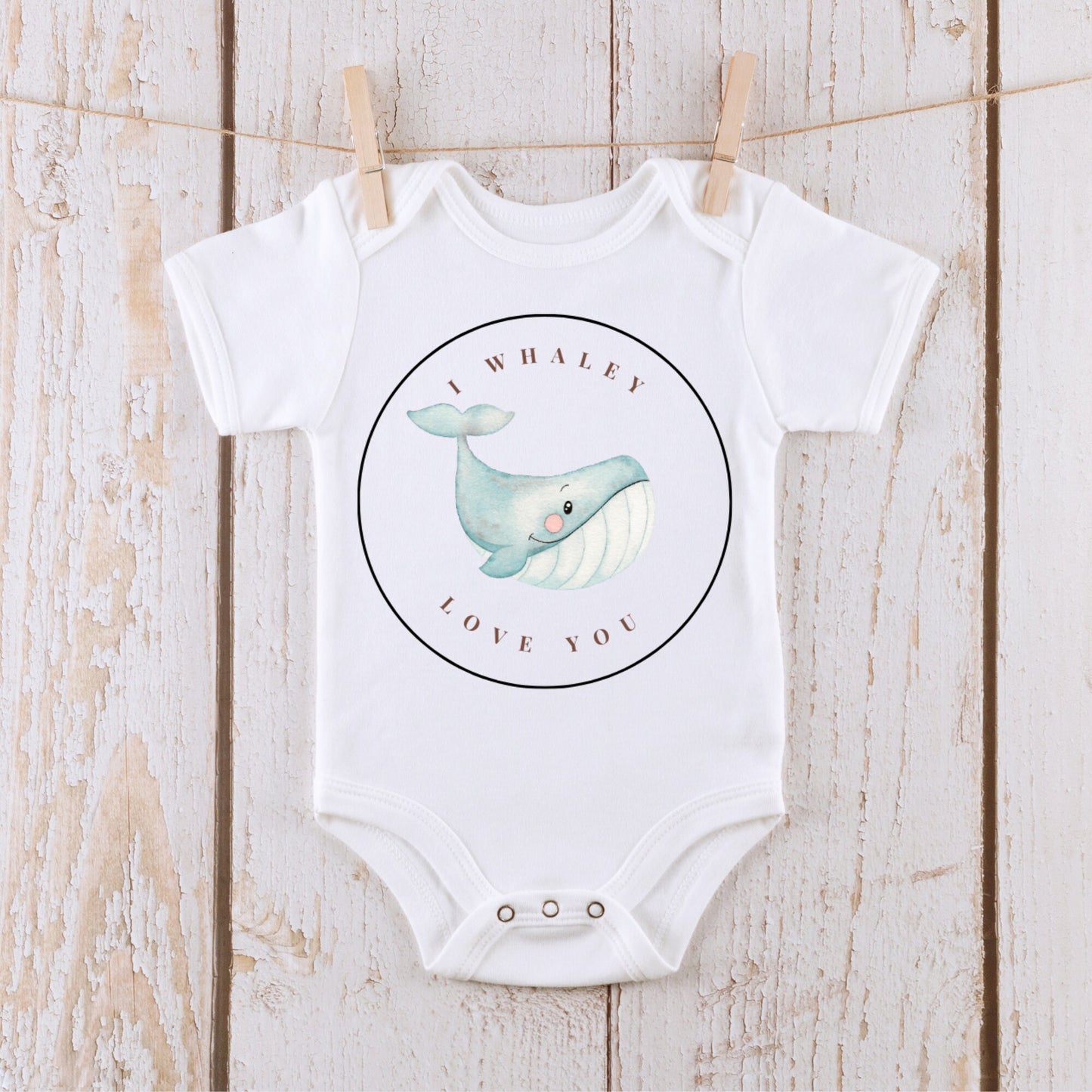 I Whaley Love You Blue Baby Onesie | Custom Kids Tshirt | Blue Whale Onesie