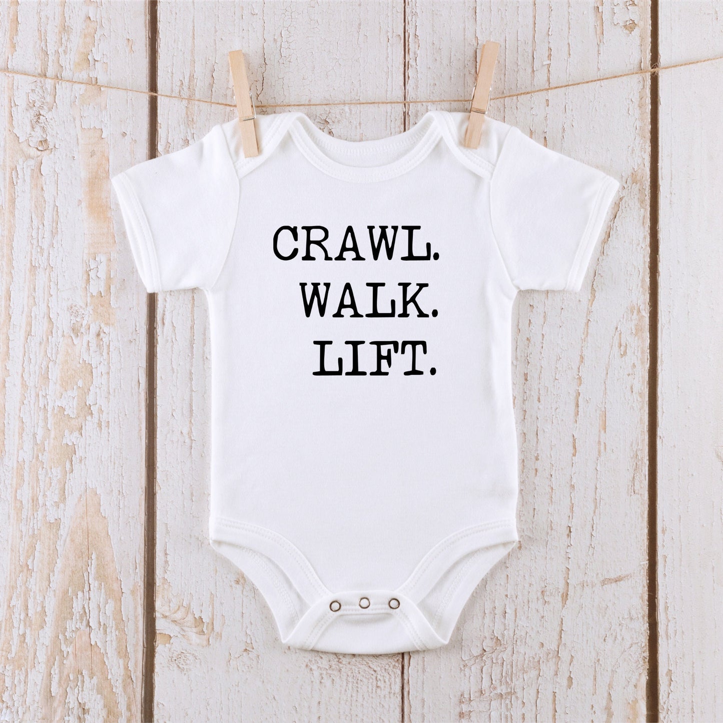 Crawl Walk Lift Onesie | Lift Baby Onesie | Cute Gym Bodysuit | Sports Onesie