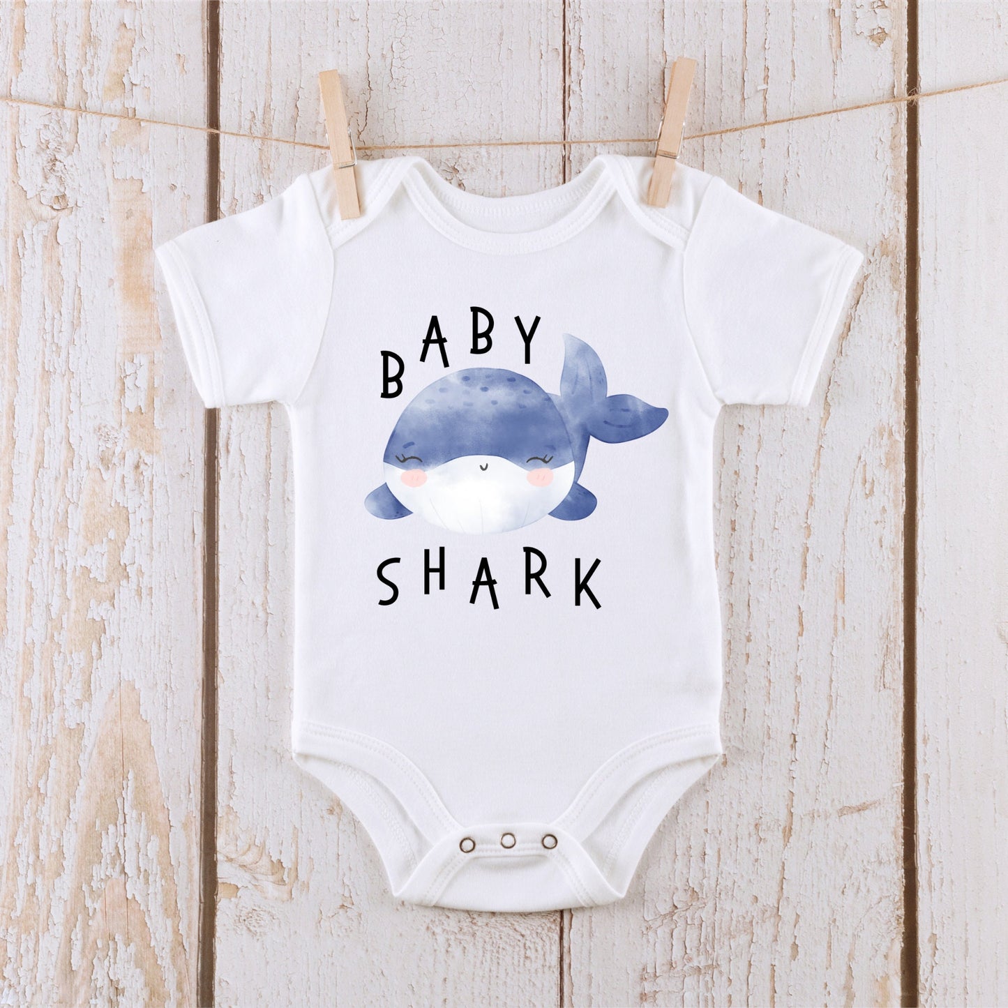 Baby Shark Cute Funny Baby Onesie® | Custom Kids Tshirt | Baby Bodysuit | Baby Shower Gift