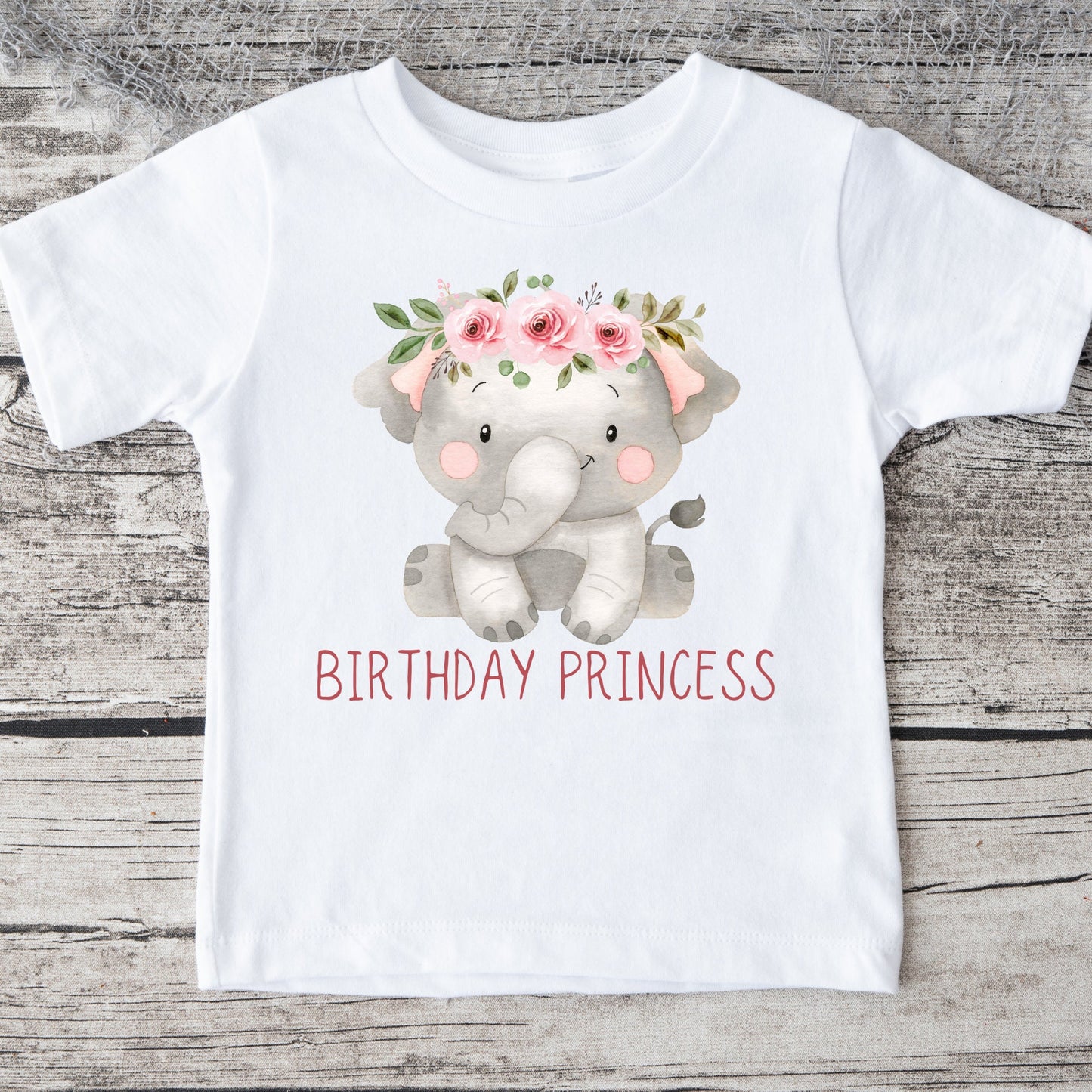 Baby Elephant Cute Birthday Princess Baby Onesie®  | Custom Kids Tshirt | Baby Bodysuit | Baby Animal Onesie