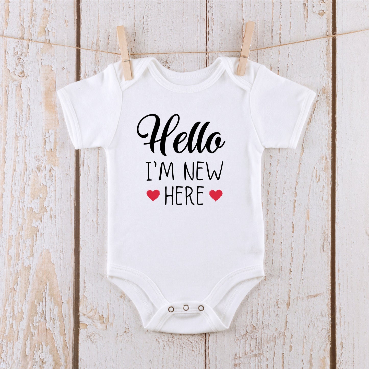 Hello Im New Here Cute Baby Onesie® | Custom Kids Tshirt | Baby Bodysuit | Baby Shower Gift