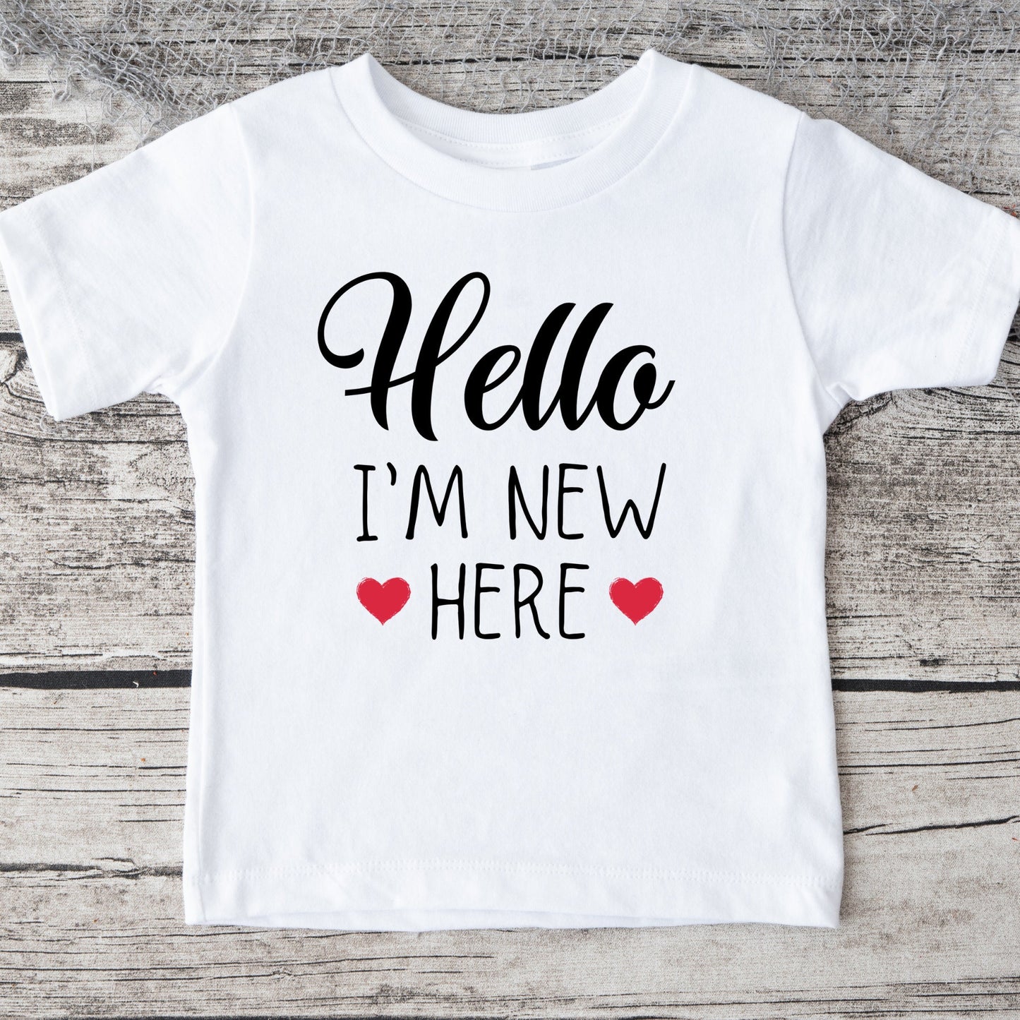 Hello Im New Here Cute Baby Onesie® | Custom Kids Tshirt | Baby Bodysuit | Baby Shower Gift