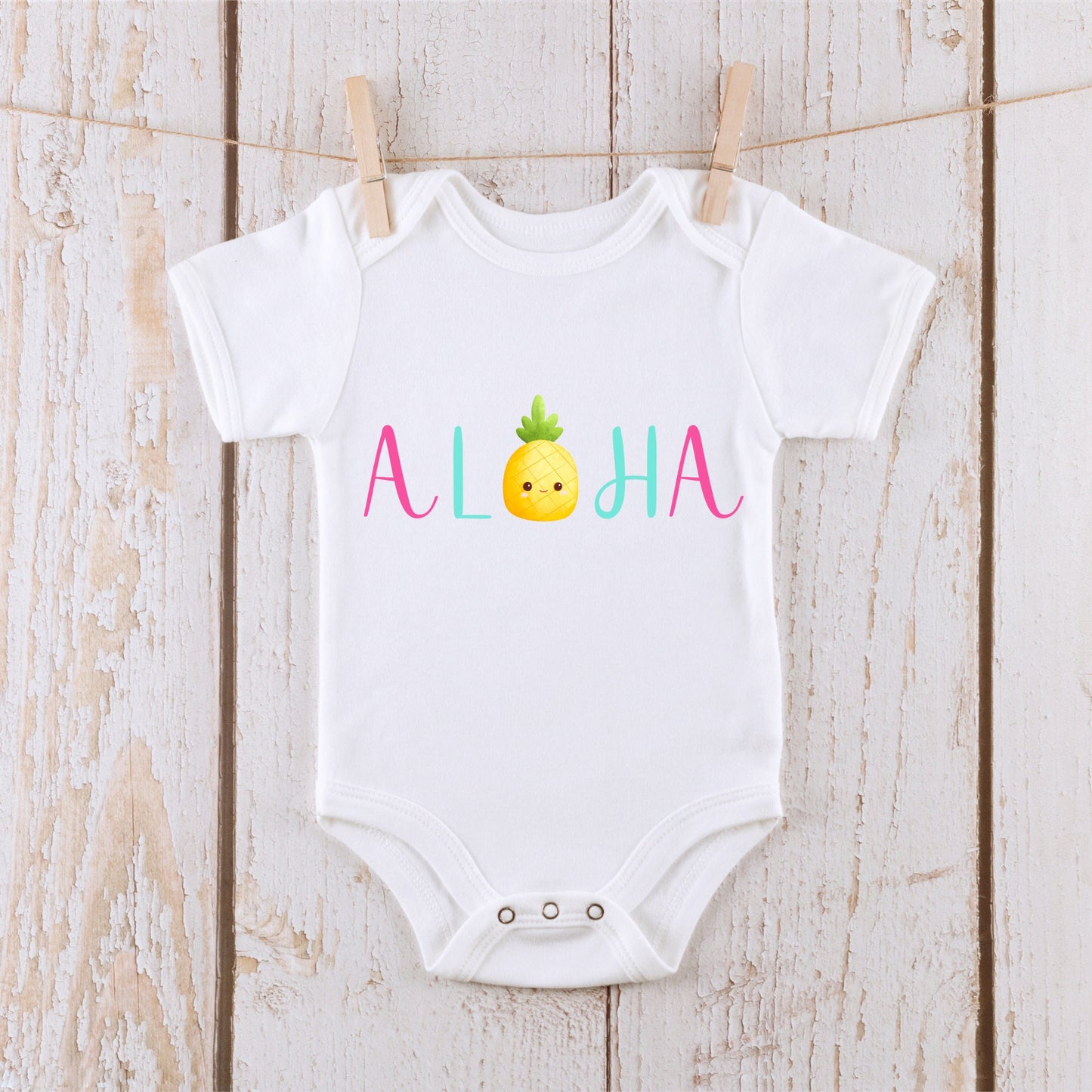 Aloha Pineapple Vacation Cute Baby Onesie® Kids Tshirt Baby Bodysuit Custom Shower Gift