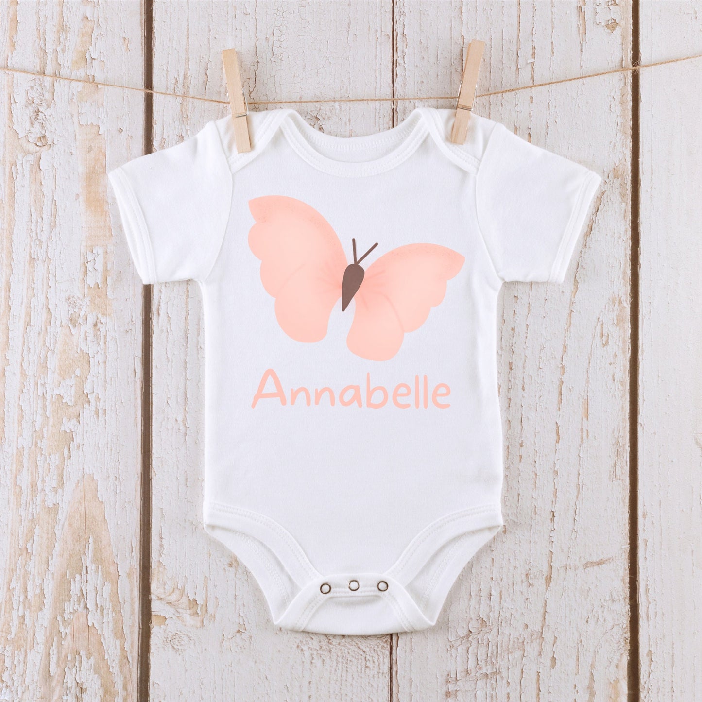 Sweet Butterfly Personalized Onesie | Name Baby Onesie | Personalized Butterfly Tshirt |  Springtime Collection