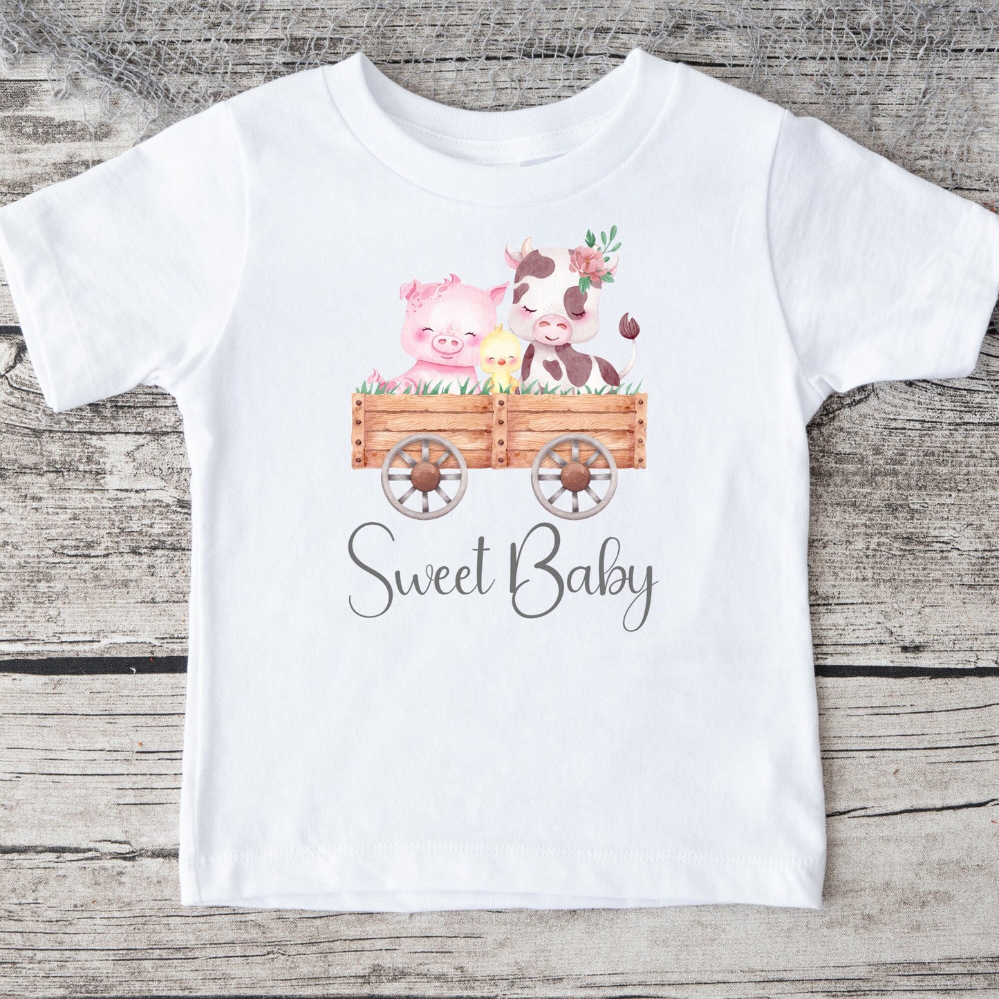 Sweet Baby Farm Onesie | Custom Baby Onesie | Baby Animals Custom Tshirt |  Springtime Collection