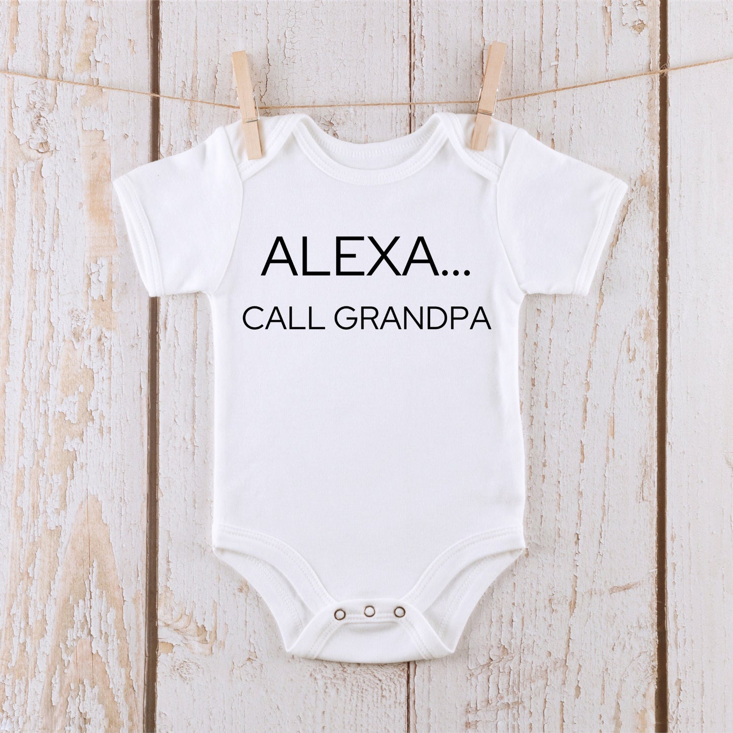 Alexa Call Grandpa Onesie | Custom Baby Onesie | Grandma Custom Tshirt