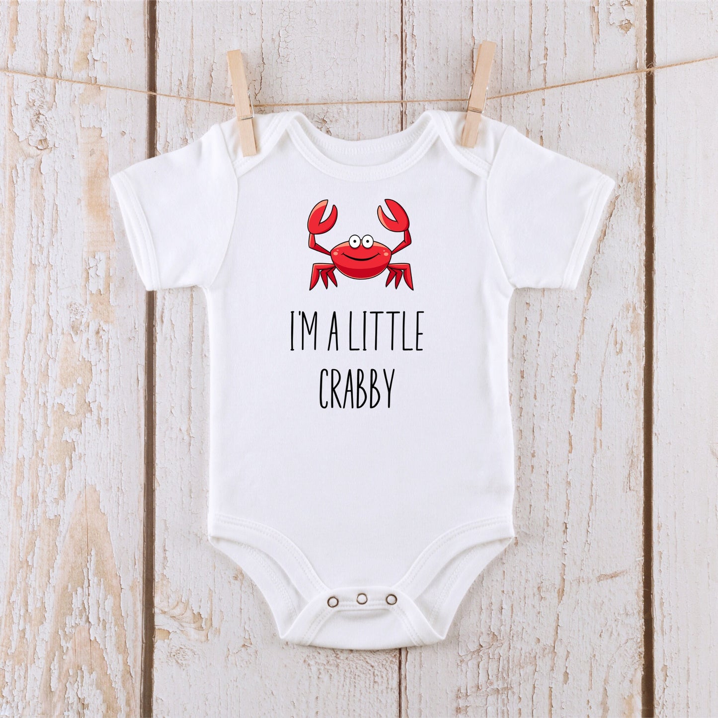 Little Bit Crabby Onesie | Custom Kids Tshirt | Summer Onesie | Little Bit Crabby Tee