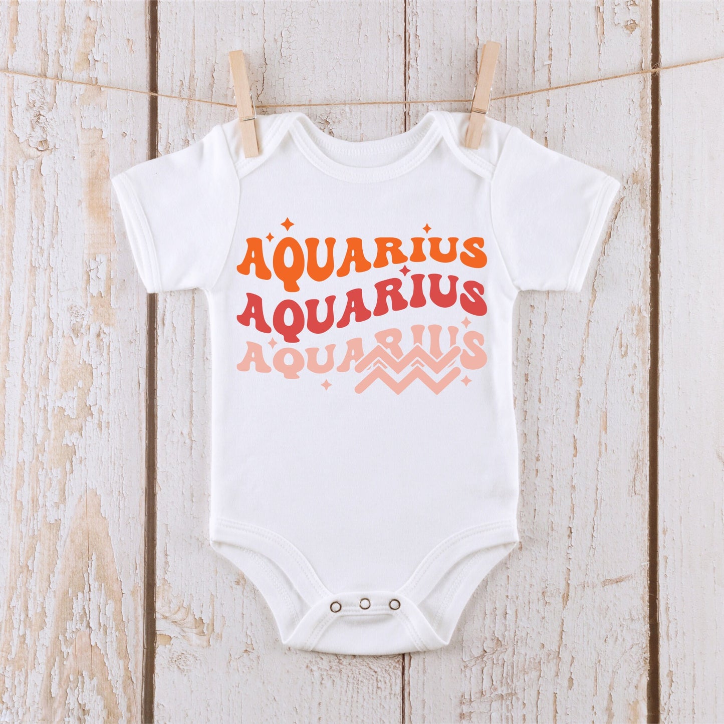 Aquarius Baby Onesie® | Custom Kids Aquarius Tshirt | Zodiac Onesie® | Astrological Onesie® | Baby Shower Gift