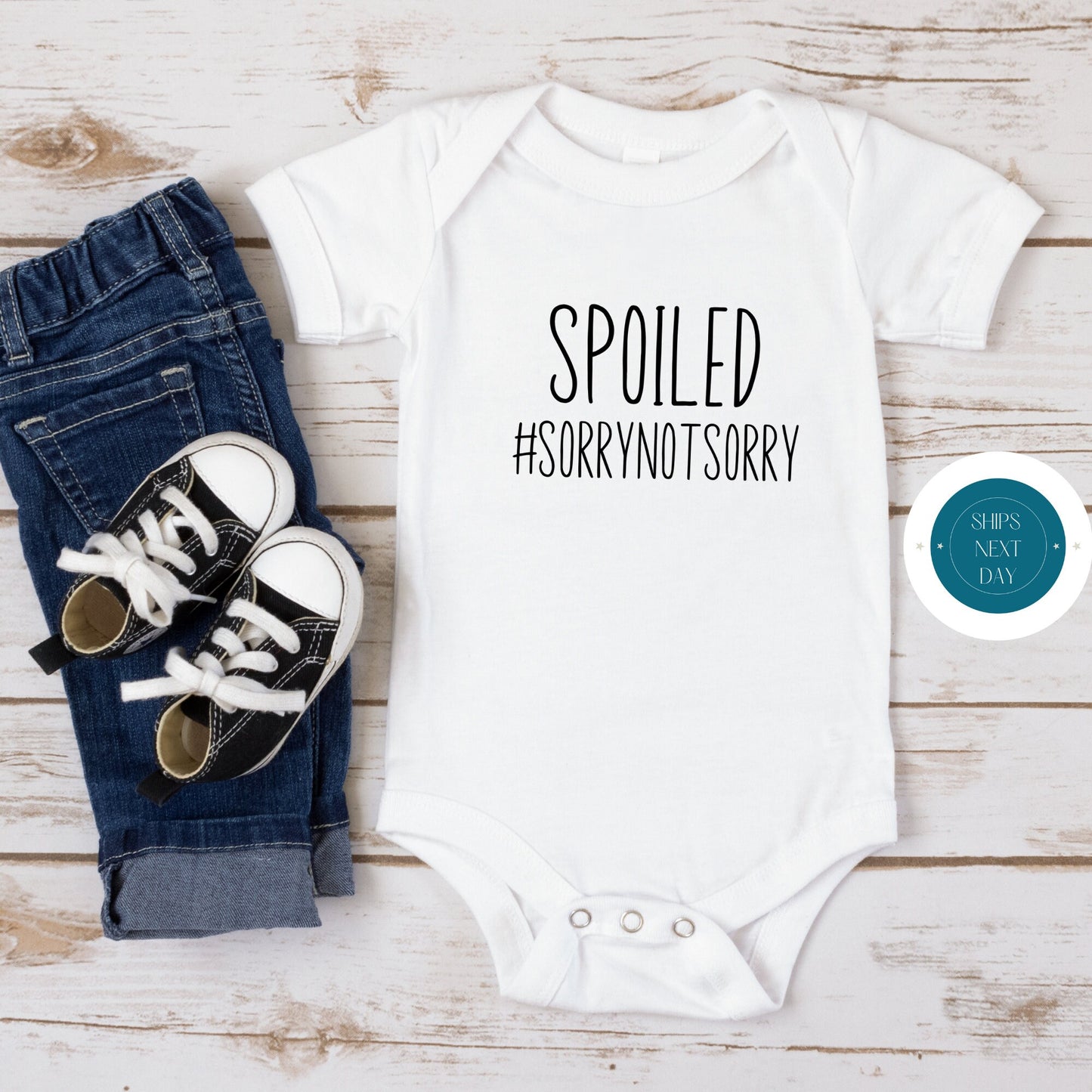 Spoiled Sorry Not Sorry Kids Onesie | Custom Kids Onesie | Cute Funny Onesie