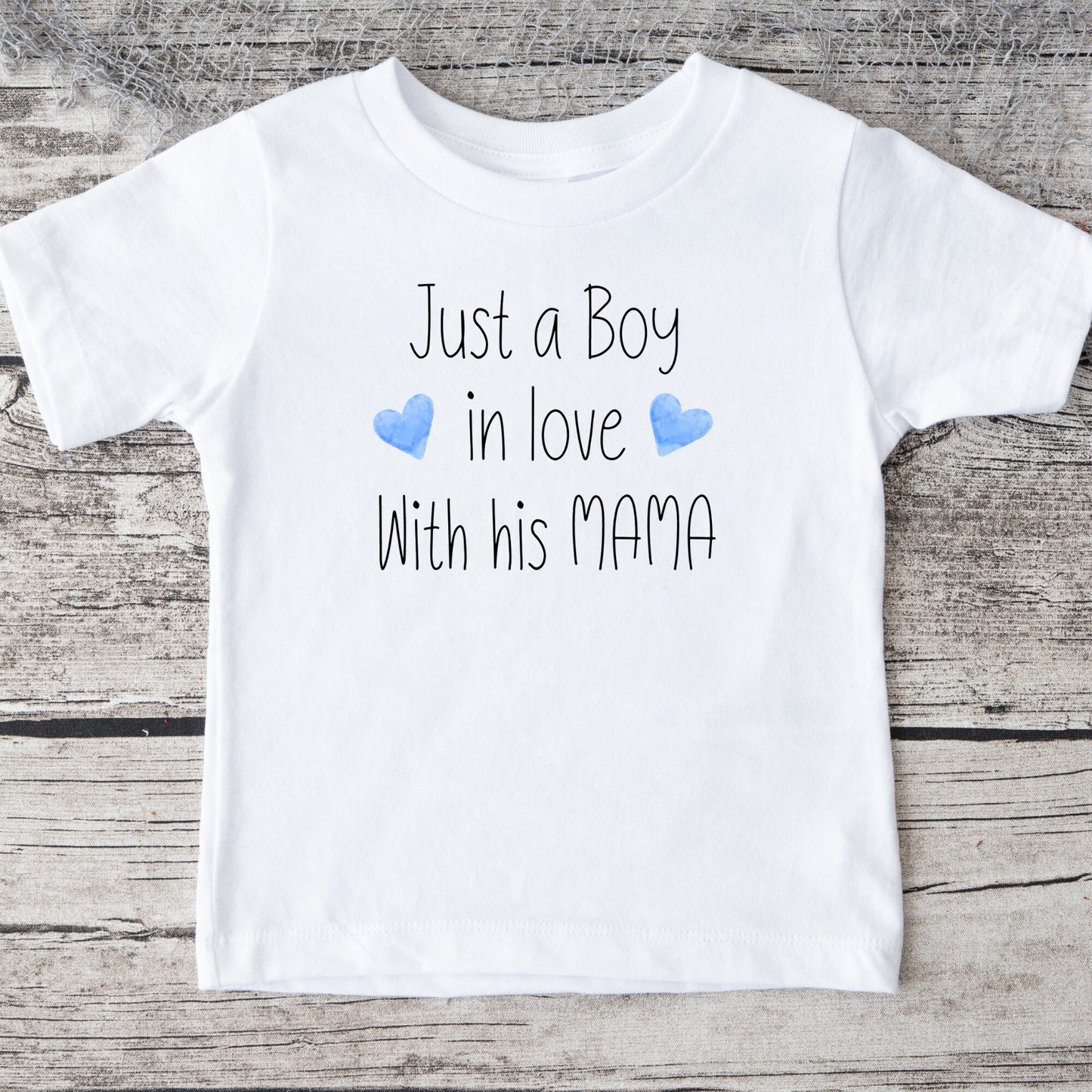 Just a Boy in Love with Mama Baby Onesie® | Custom Kids Tshirt | Cute Onesie