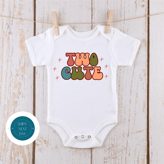 Two Cute Birthday Kids Onesie | Custom Kids Onesie | Retro Birthday Bodysuit