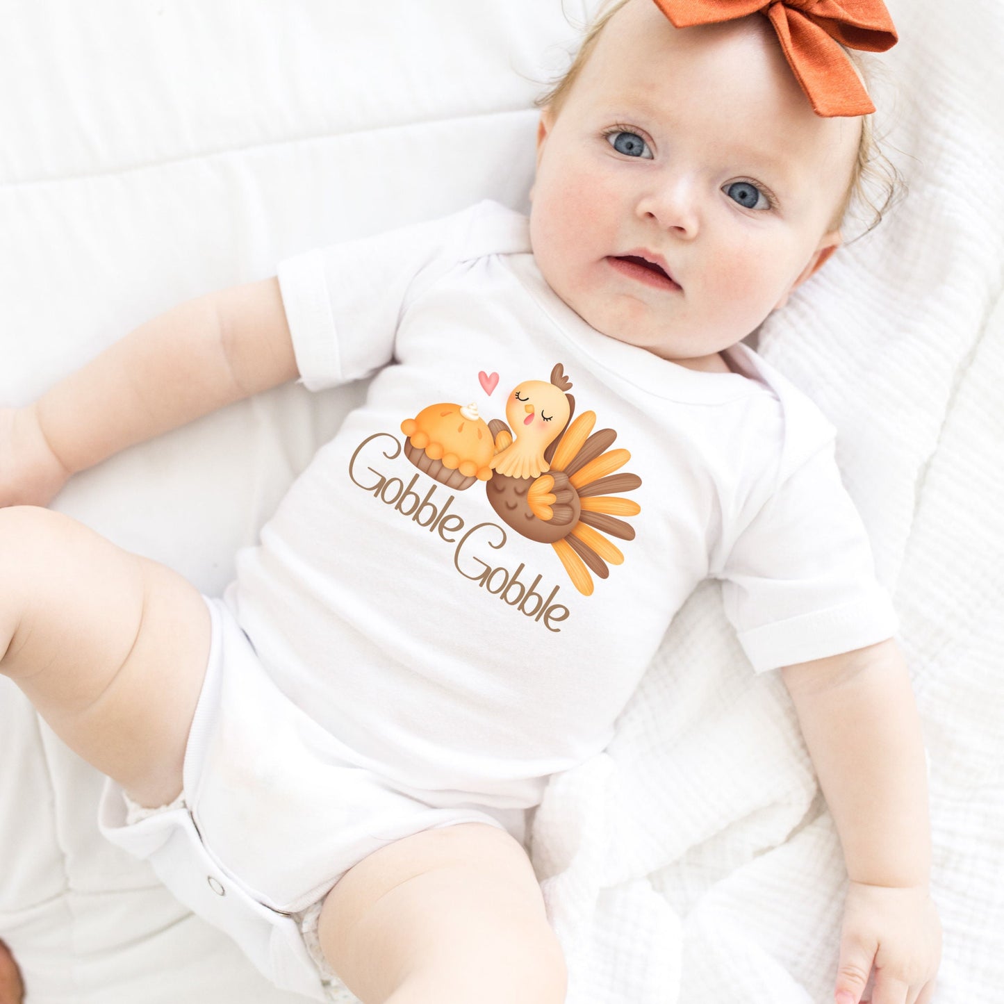 Thanksgiving Turkey Pie Baby Onesie | Custom Kids Tshirt | Holiday Baby Onesie