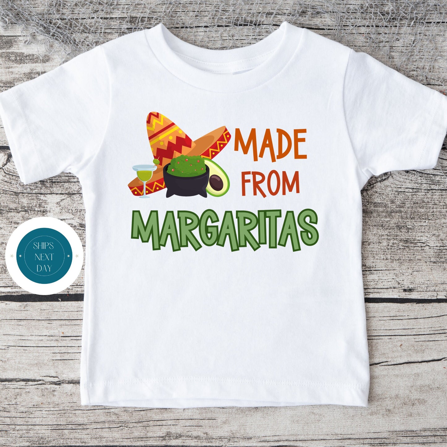 Made from Margaritas Custom Kids Tshirt | Custom Baby Onesie | Cute Funny Tee