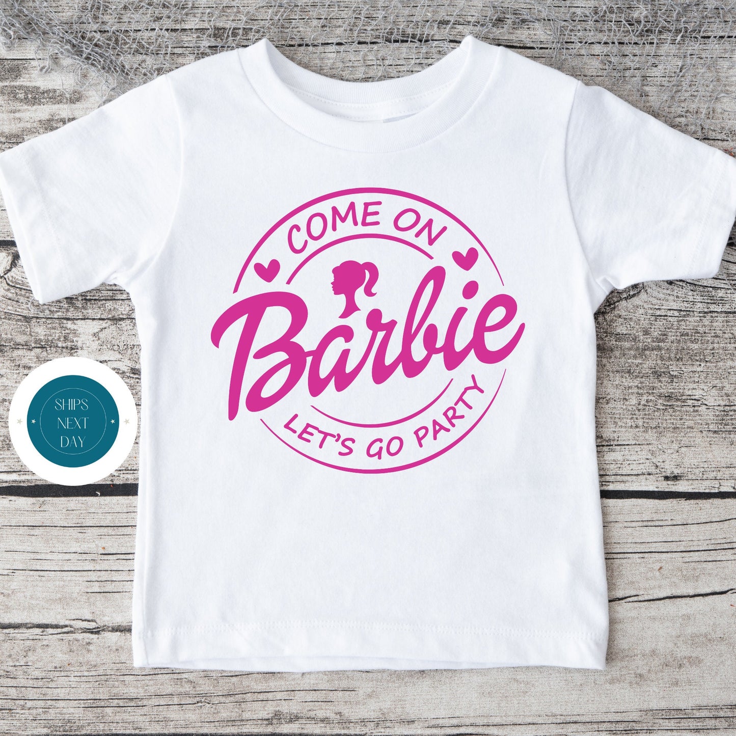 Come On Barbie Baby Onesie | Custom Kids Tshirt | Barbie Pink Onesie