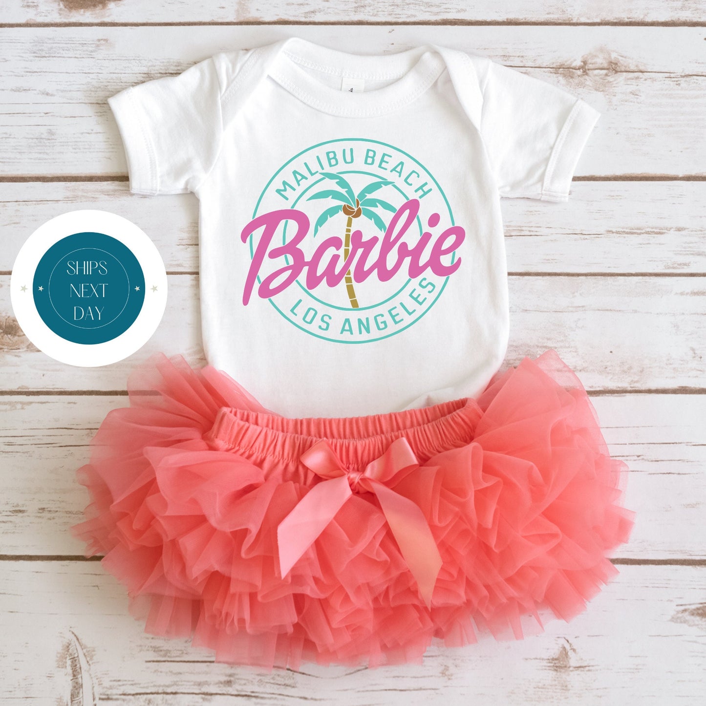 Malibu Barbie Baby Onesie | Barbie Kids Tshirt | Barbie Pink Onesie