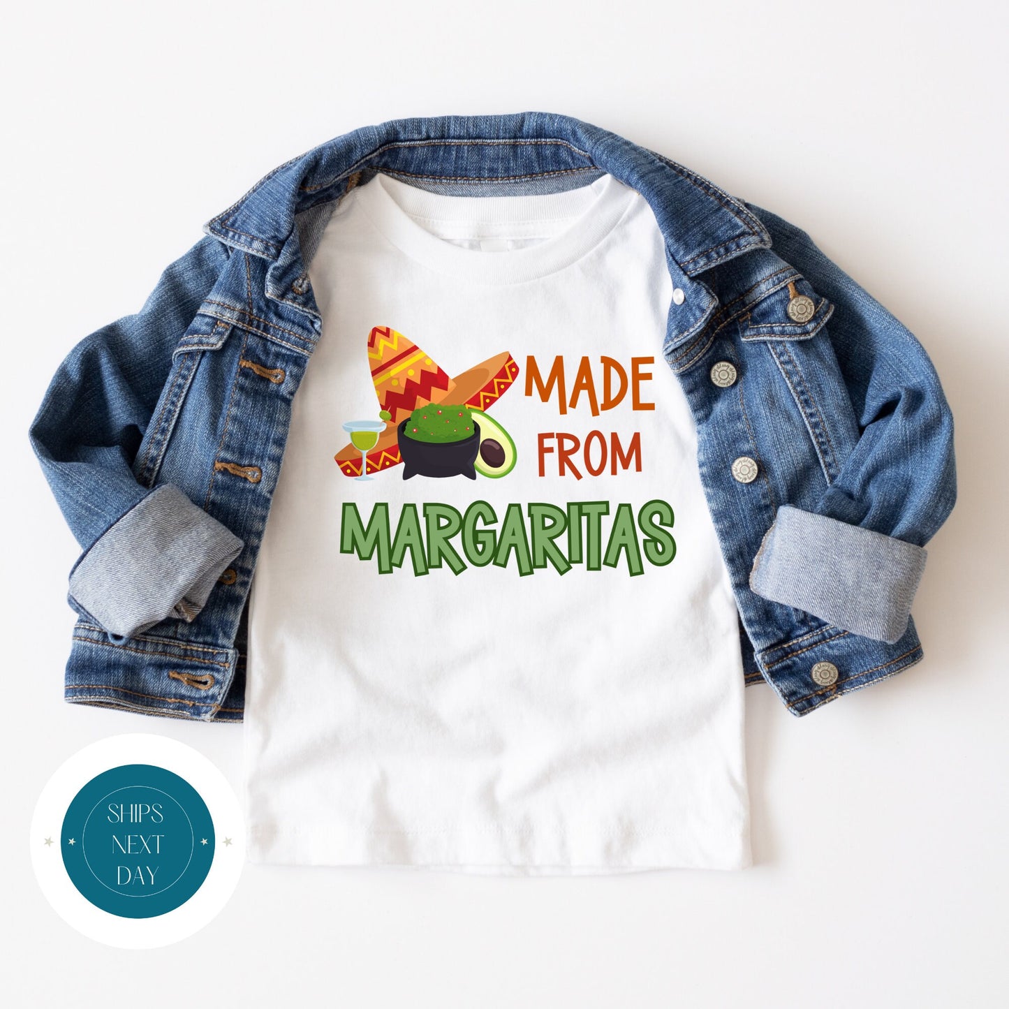 Made from Margaritas Custom Kids Tshirt | Custom Baby Onesie | Cute Funny Tee