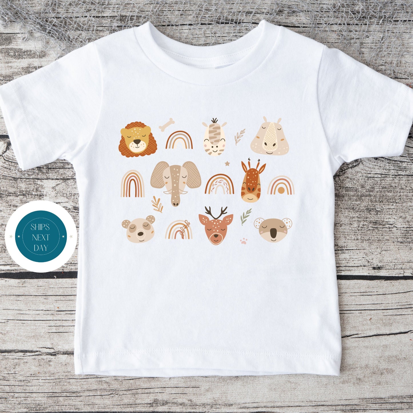 Animal Pattern Baby Onesie | Custom Kids Tshirt | Cute Baby Animal Onesie