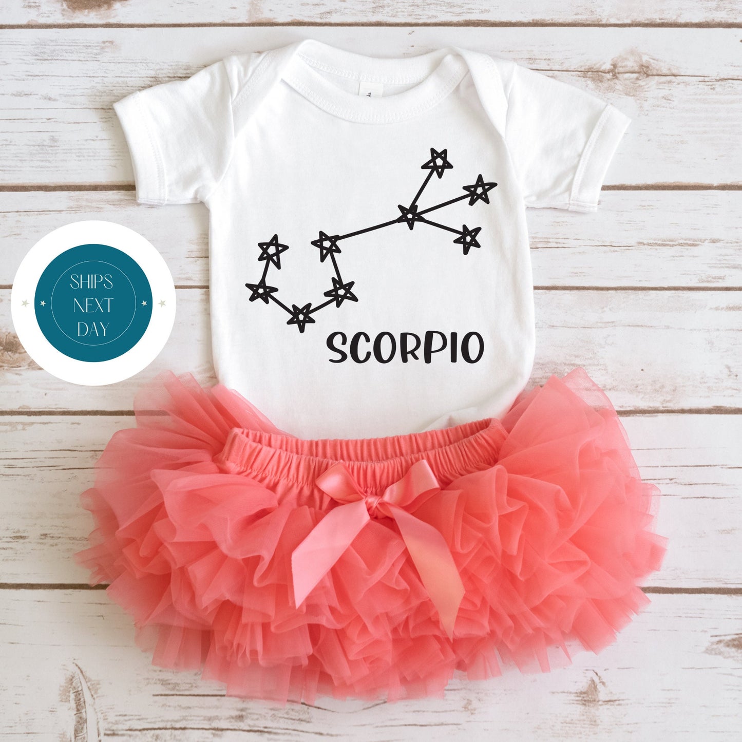 Scorpio Black Star Baby Onesie | Zodiac Kids Tshirt | Zodiac Onesie