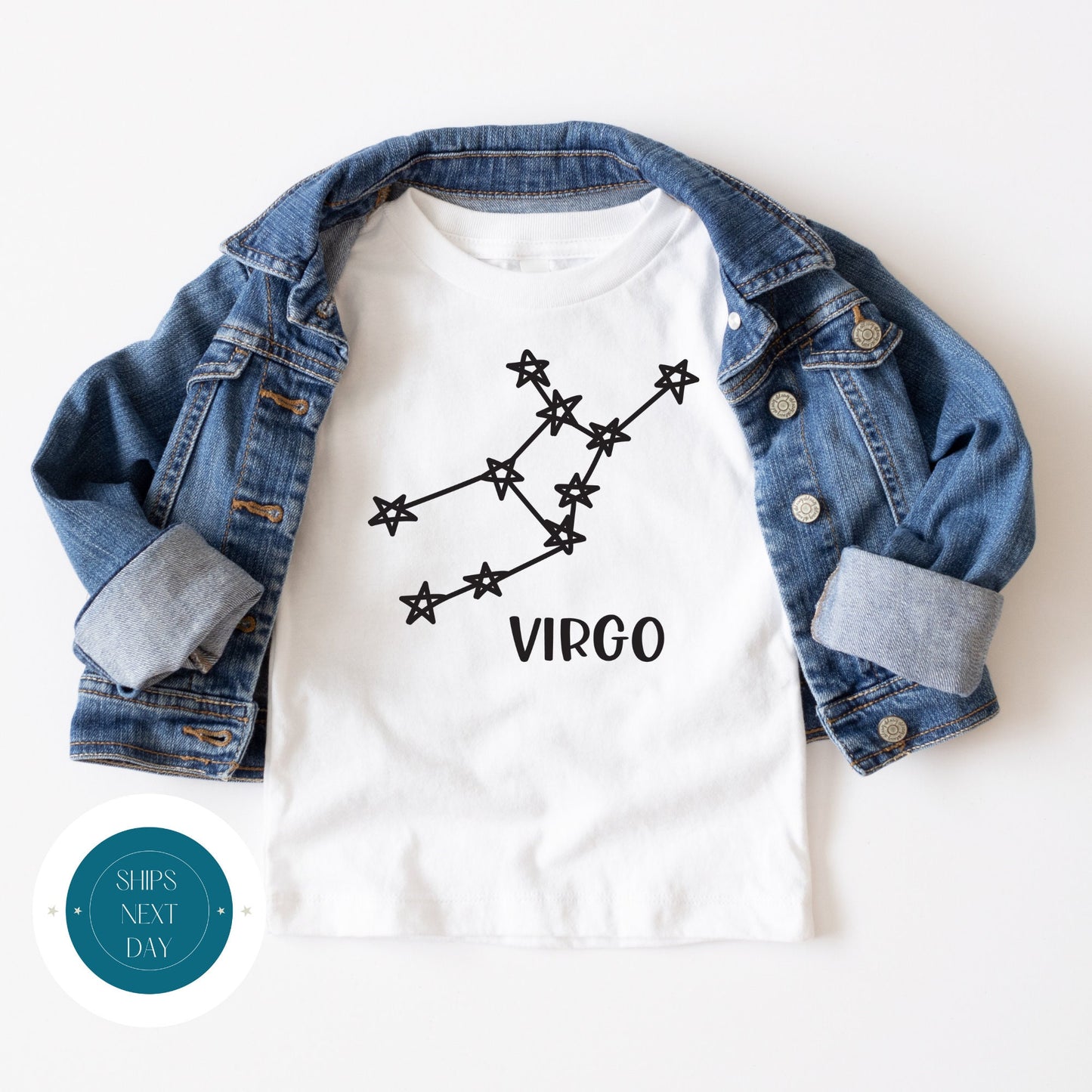 Virgo Black Star Custom Kids Tshirt | Custom Baby Onesie | Zodiac Tee