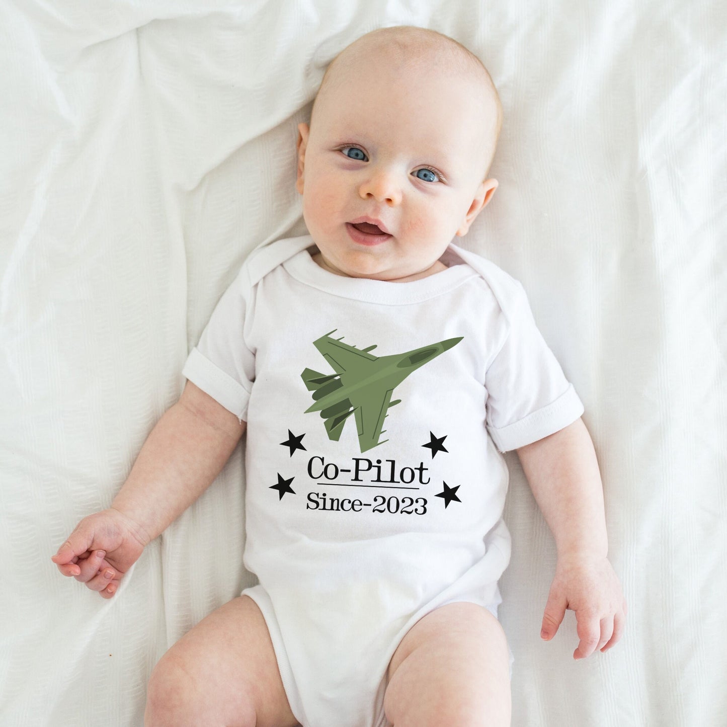 Co Pilot Since Baby Onesie | Custom Kids Tshirt | Military Pilot Onesie