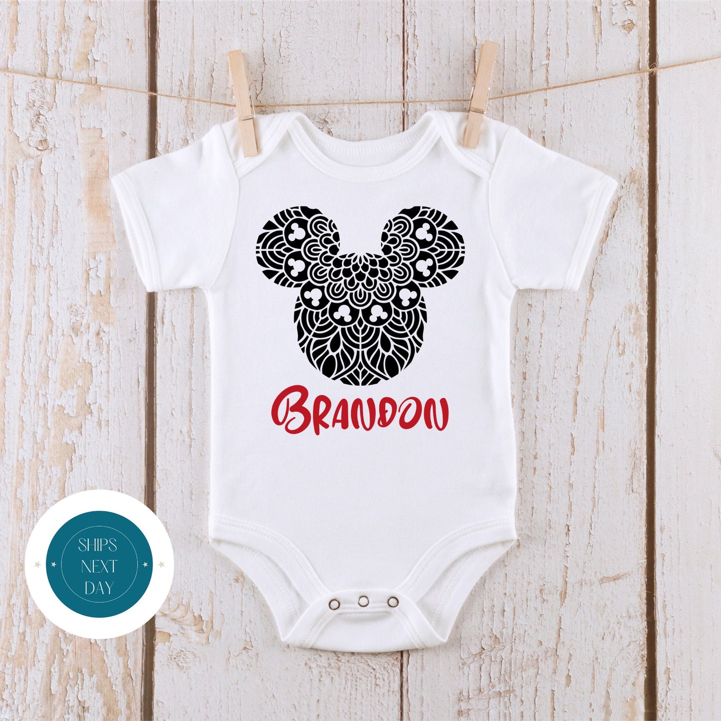 Black Ears Onesie | Custom Baby Onesie | Mickey Ears Custom Tshirt