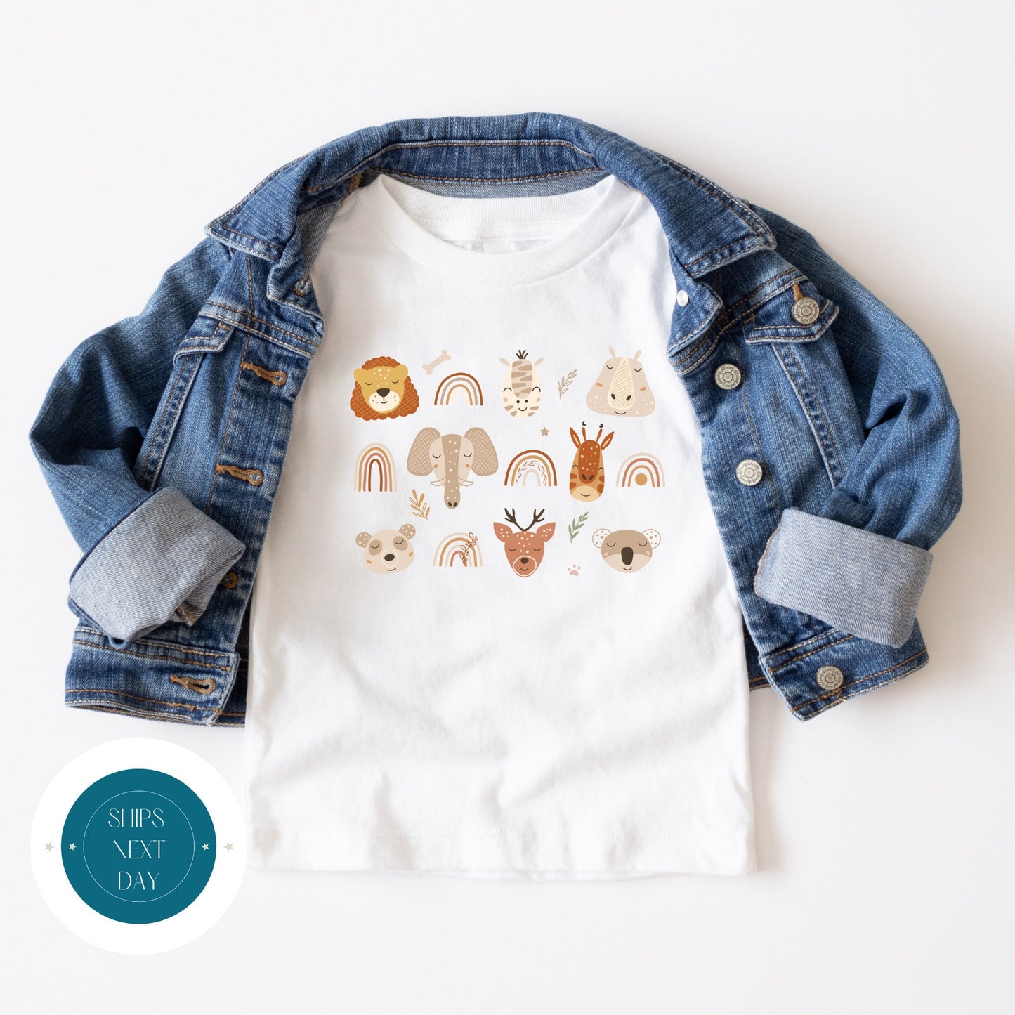 Animal Pattern Baby Onesie | Custom Kids Tshirt | Cute Baby Animal Onesie