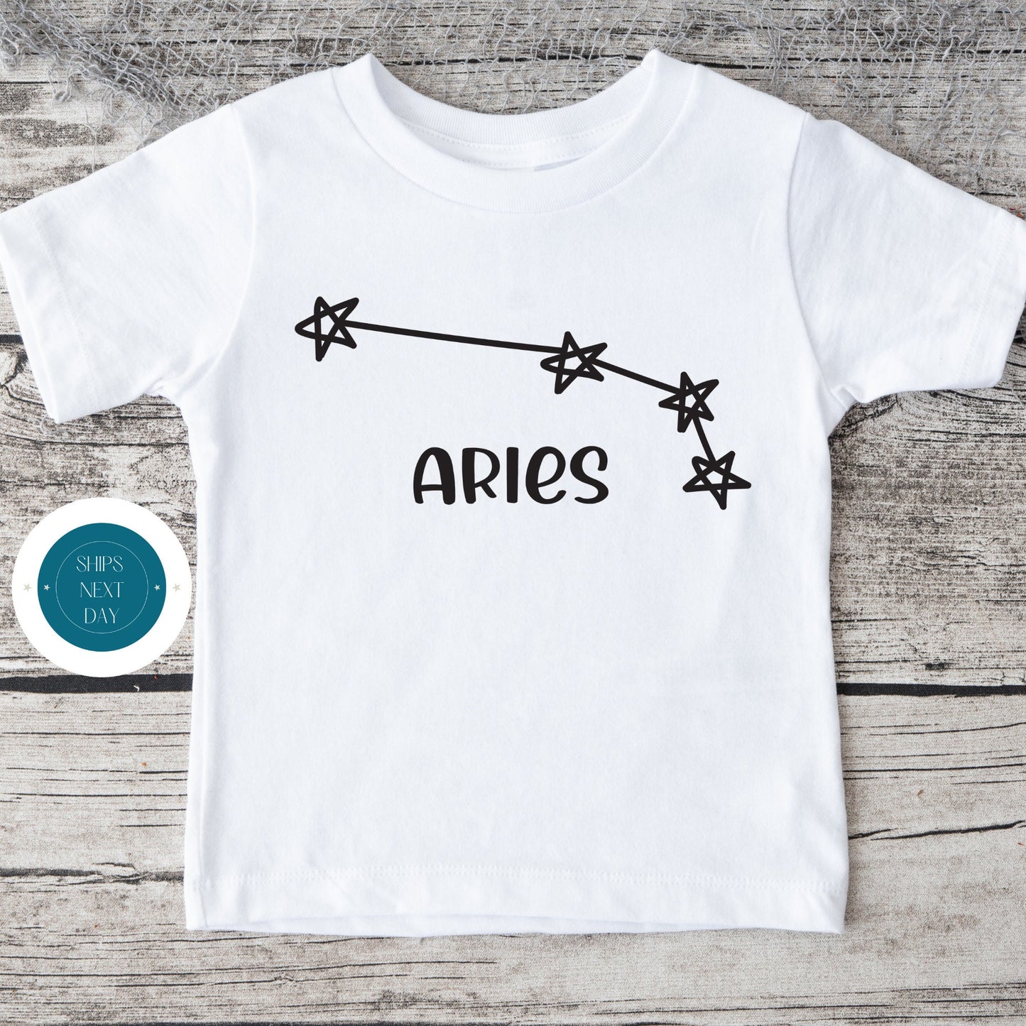 Aries Black Star Custom Kids Tshirt | Custom Baby Onesie | Zodiac Tee