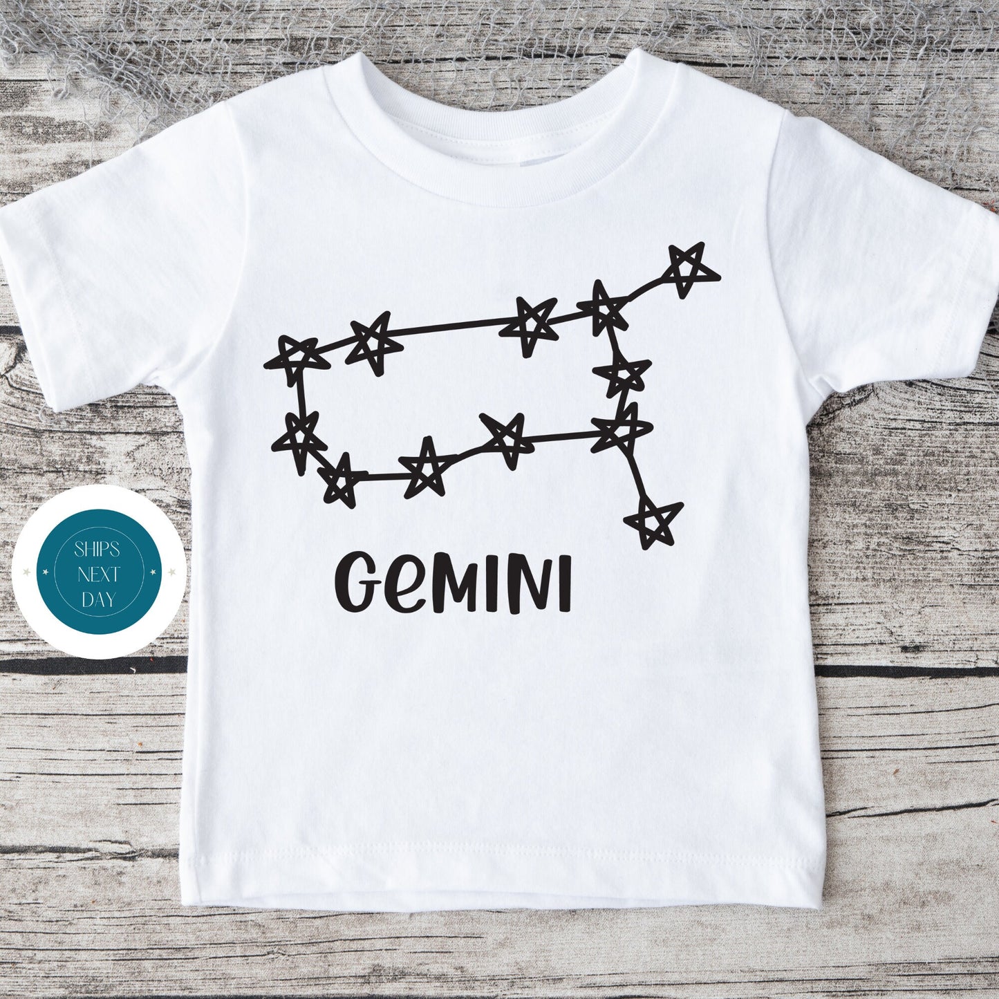 Gemini Black Star Custom Kids Tshirt | Custom Baby Onesie | Zodiac Tee