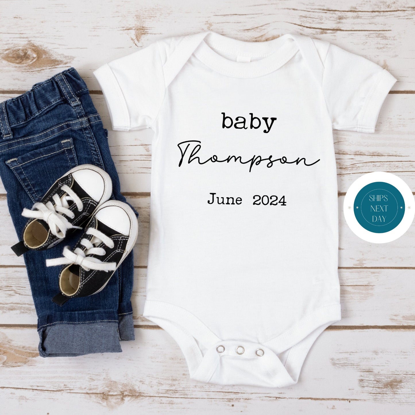 Baby Personalized Name Onesie | New Baby Onesie | Baby Shower Gift | Reveal Onesie