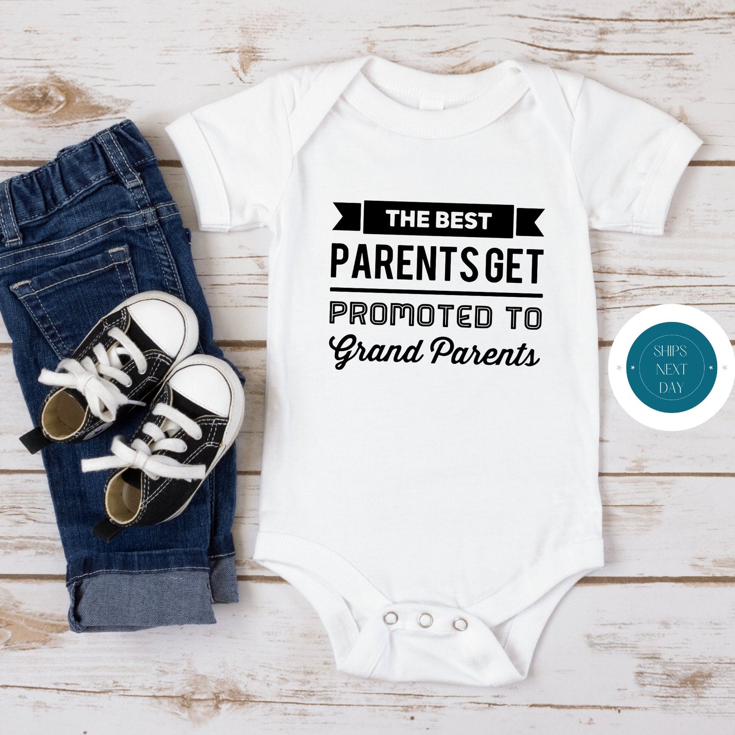 Best Parents Promoted to Grandparents Onesie | Cute Baby Onesie | Baby Announcement Reveal